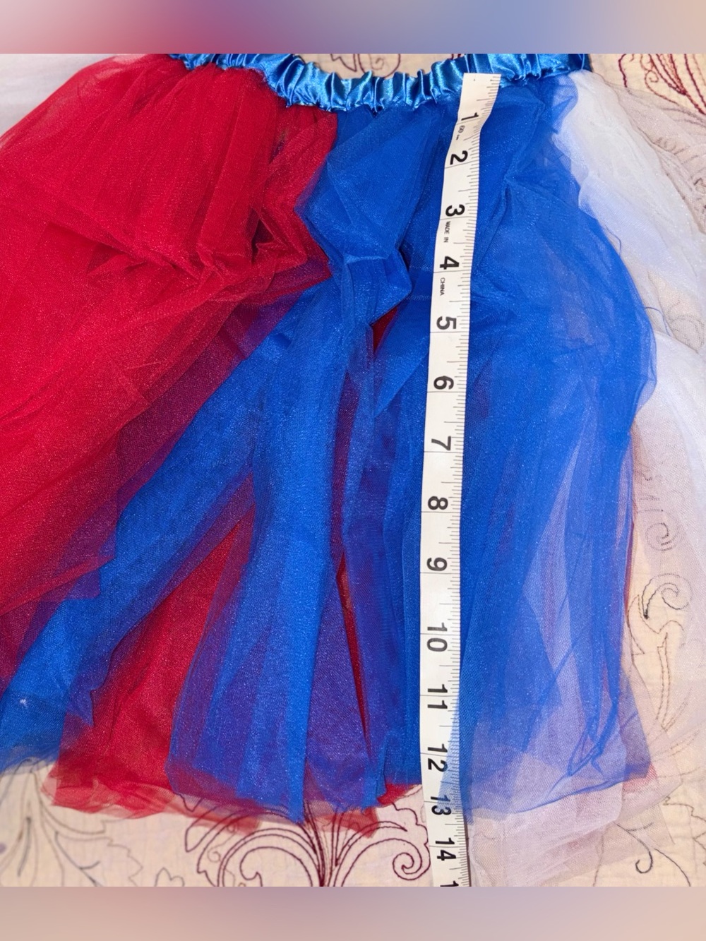 New! 6 Pcs 4th of July Tutu Set With  Red White and Blue Accessories - Picture 7 of 11